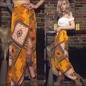 Boho wrap maxi skirt- one size fits all!